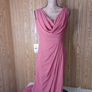 dresspic formal bridesmaid's dress long with side slit.